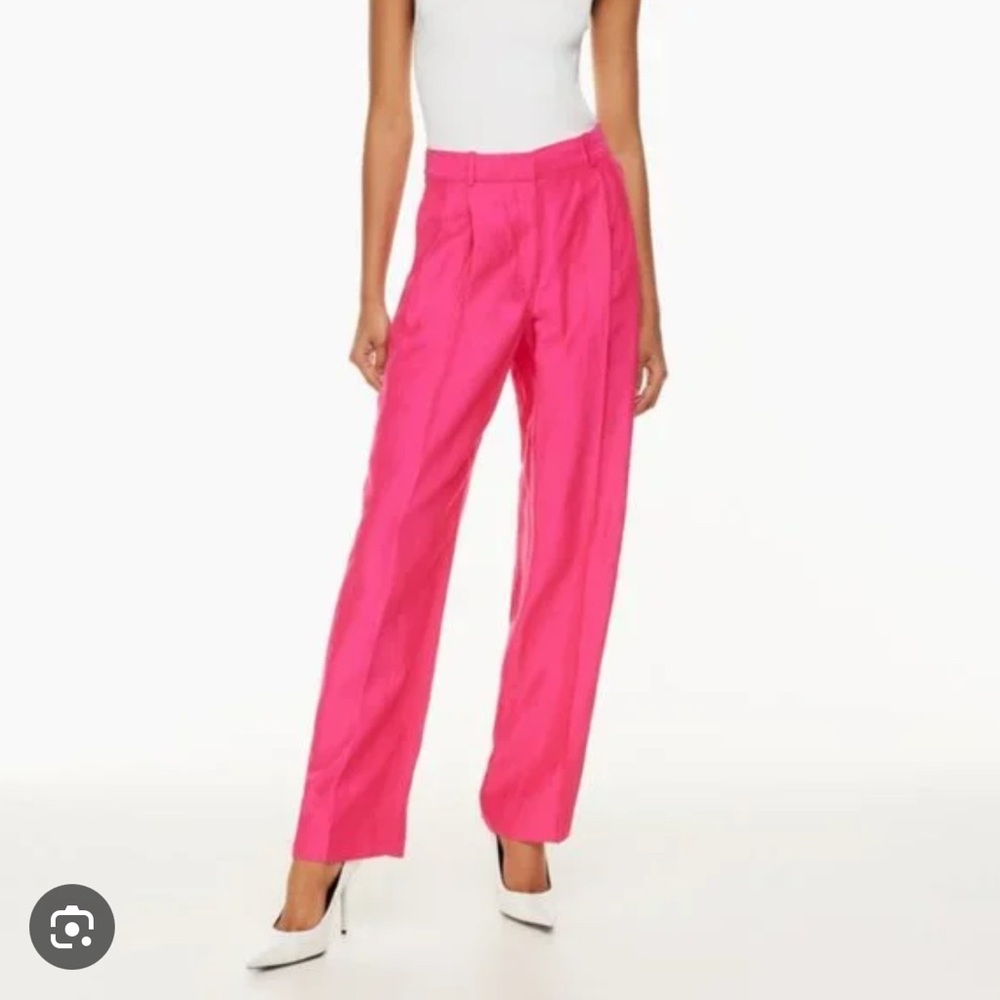 Aritzia Pink Linen Pant